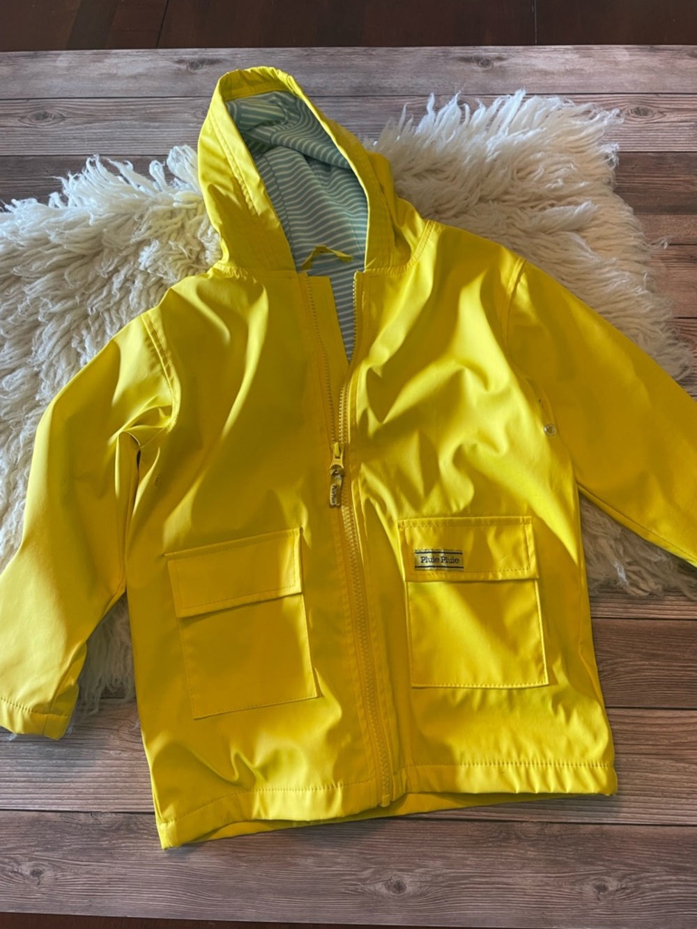 Pluie Pluie Yellow Stripe Raincoat ~ unisex 4/5